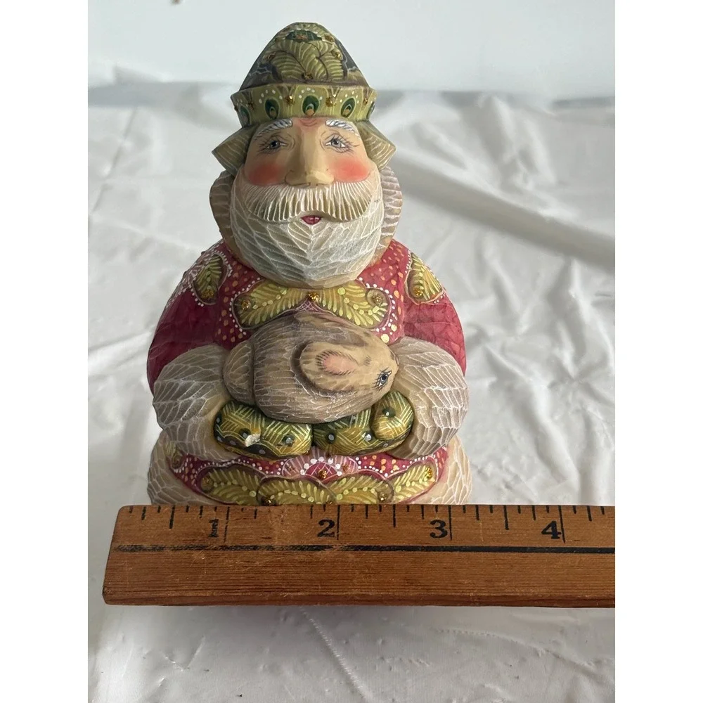 G. DeBrekht Forest Friends Santa w/ Bunny Figurine 51780-5 Limited Edition 2004